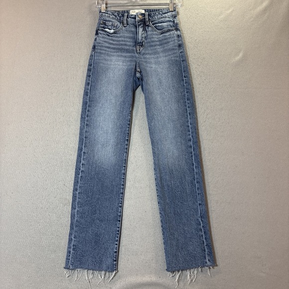 Buckle Denim - BKE Billie Women Slim Fit High Rise Cropped Straight Denim Jeans 24X28 Raw Hem